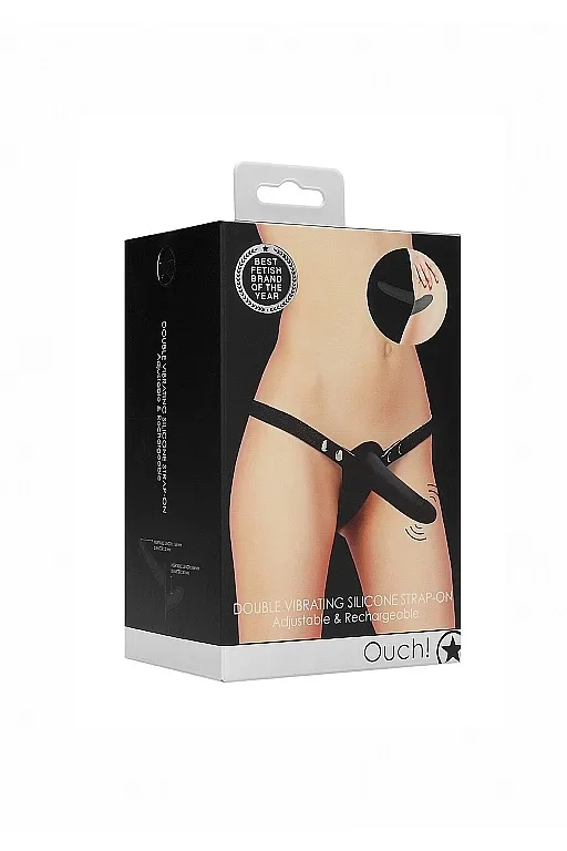 Двойной страпон Adjustable с вибрацией