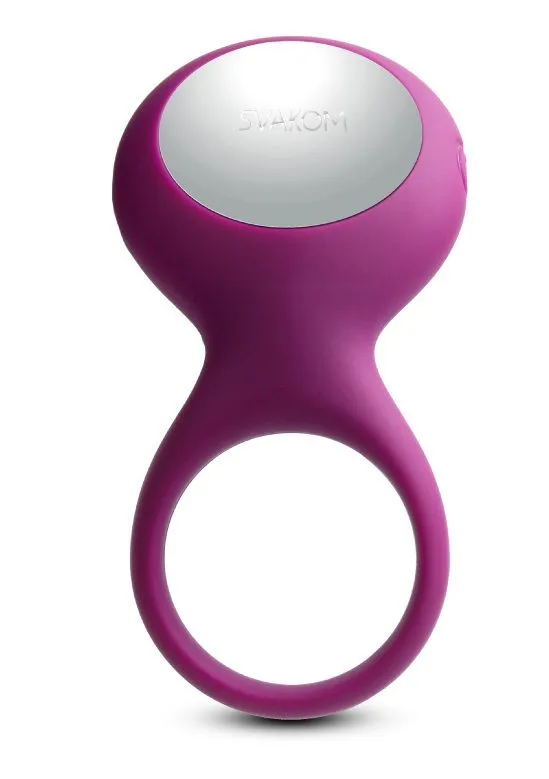 виброкольцо со стимулятором svakom tyler, фиолетовое в 