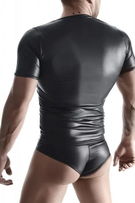 Эротическое мужская футболка с потайным доступом к груди regnes, черная в 