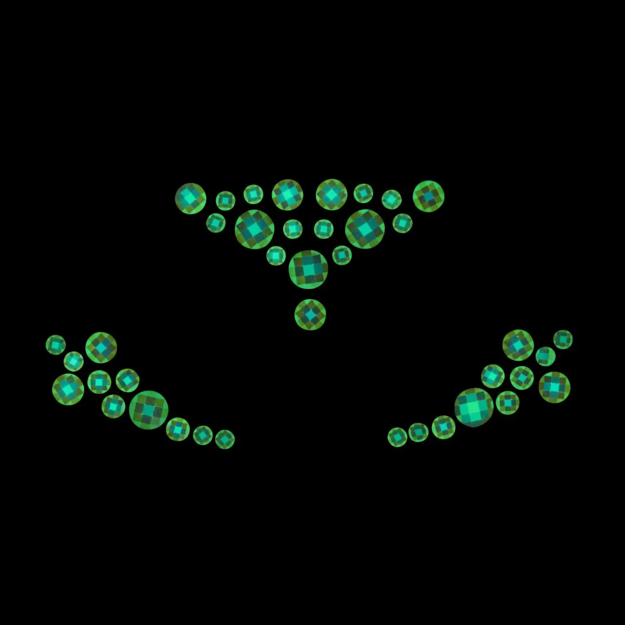 декоративное украшение (камни) на клеевой основе body jewelry stickers - face - glow in the dark - o в 
