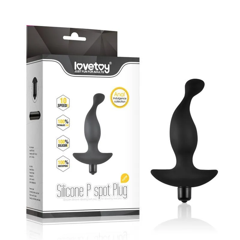 анальная пробка фигурная lovetoy p spot plug, чёрная в 