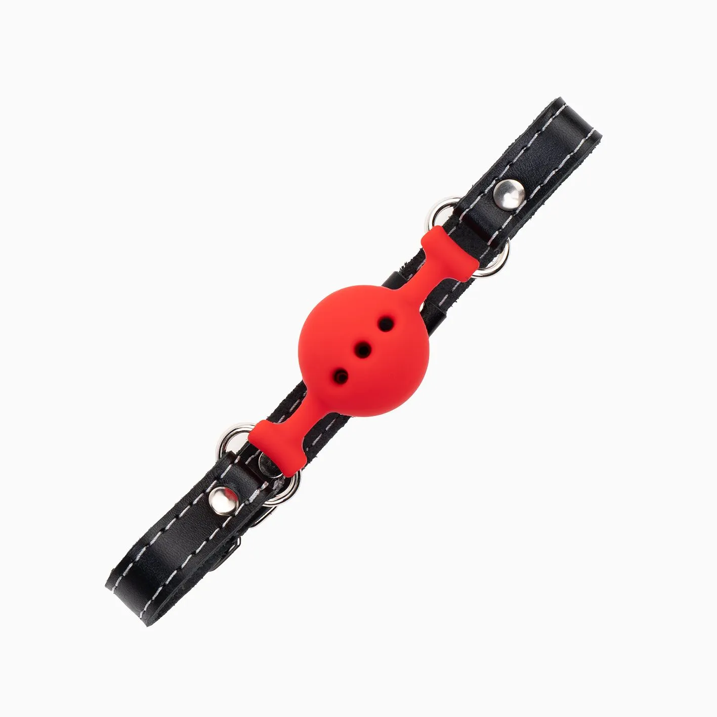 кляп pink rabbit с красным силиконовым шариком (белая строчка) в 