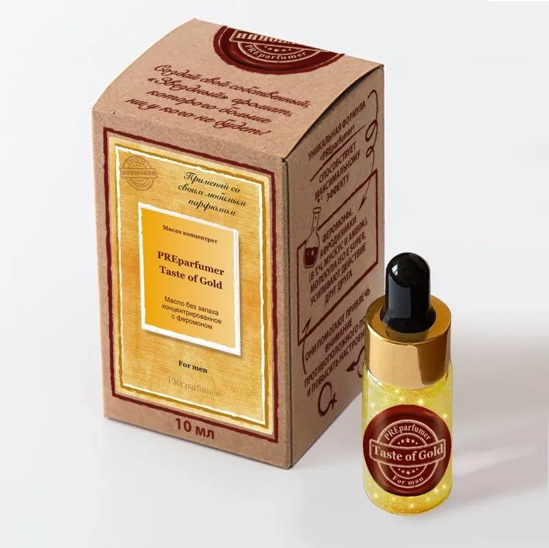 масло-концентрат «preparfumer taste of gold» для мужчин, 10 мл в 