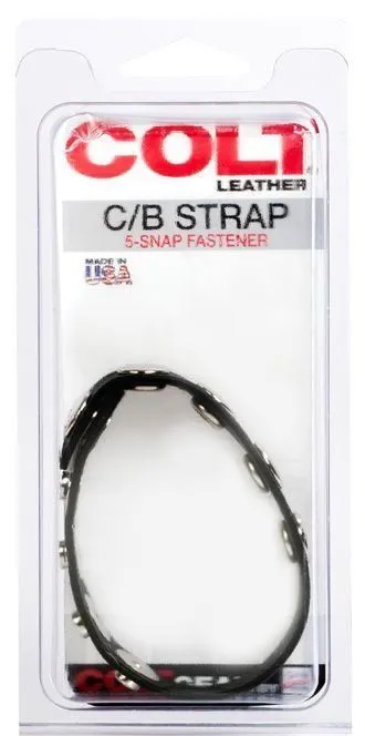 утяжка кожаная california exotic colt adjustable 5 snap, черная в 