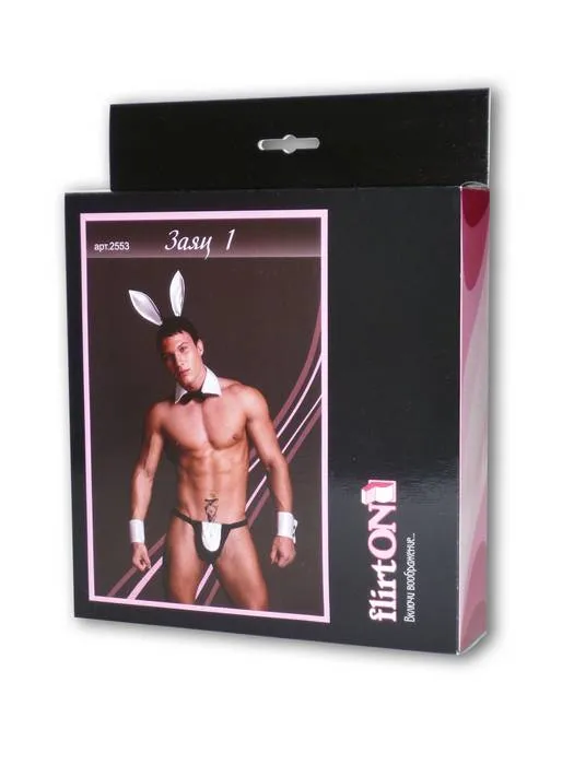Эротическое костюм мужской заяц flirton, черно-белый (46-48) в 