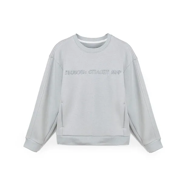 Свитшот PinkRabbit идеальный оверсайз, серый