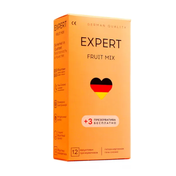презервативы expert fruit mix №12 + 3 шт бесплатно, фруктовые в 