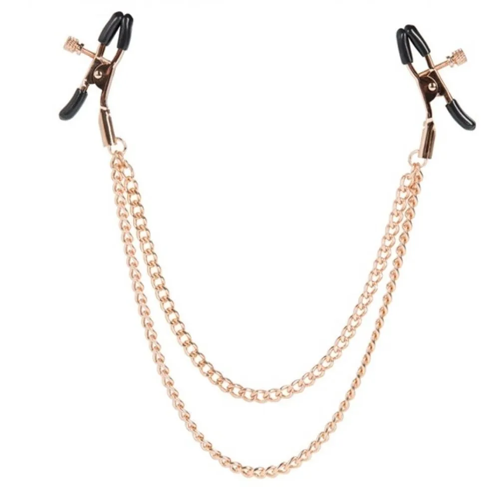 Зажимы с цепью California Exotic Entice Tiered Intimate Clamps, золотистые