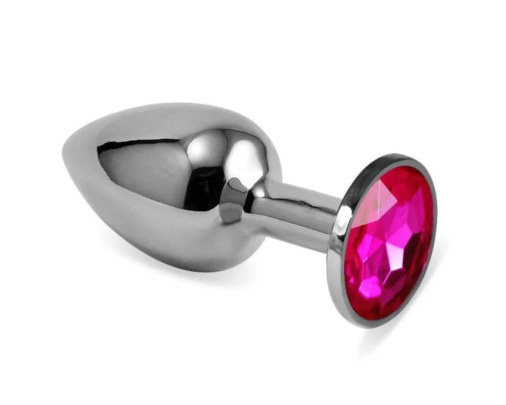 анальная пробка lovetoy малая, с розовым камнем в 