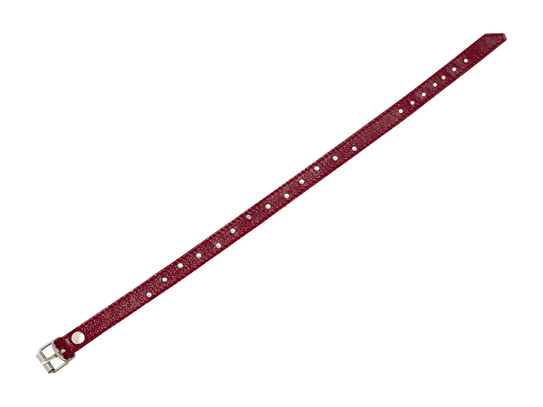 ошейник лаковый pinkrabbit со стразами, красный в 