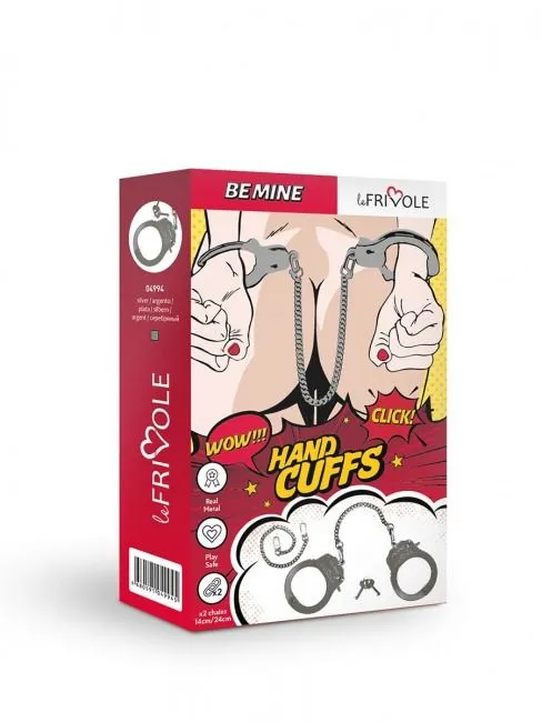 наручники декоративные со сменными цепями le frivole be mine, металл в 