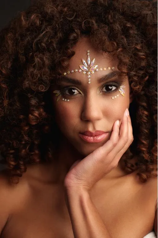 декоративное украшение (камни) на клеевой основе body jewelry stickers - face - glow in the dark - o в 