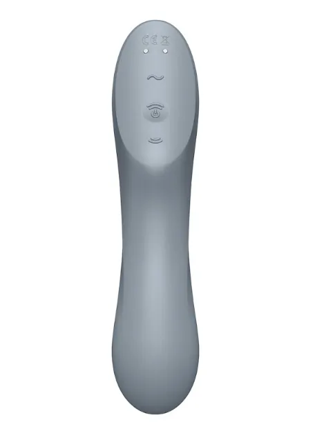 двухсторонний стимулятор с вибрацией и вакуумно-волновым эффектом curvy trinity 3 (bluegrey) (eu+wor в 