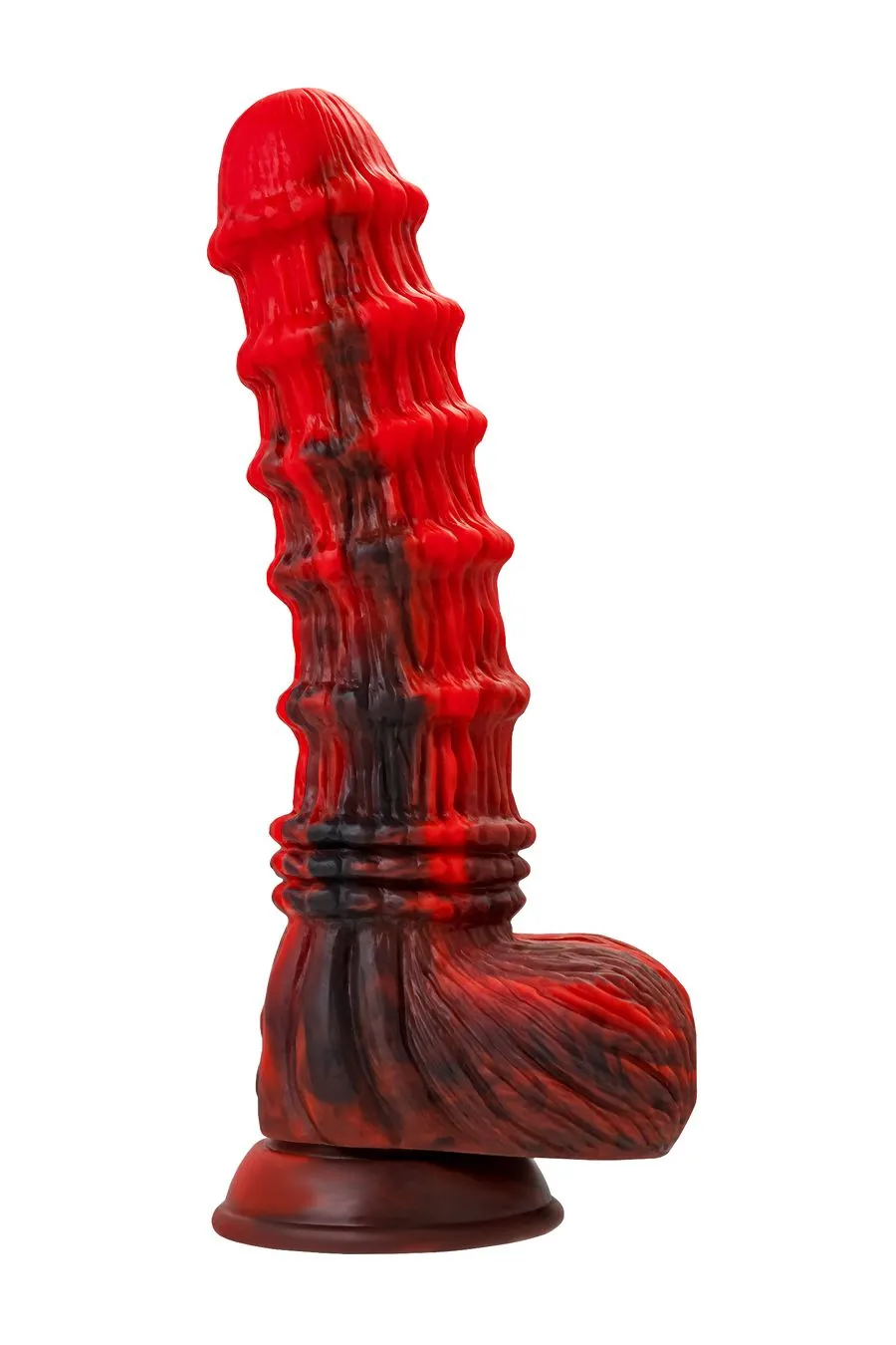 вибратор black&red by toyfa monster tops, силикон, красно-черный, 27 см в 