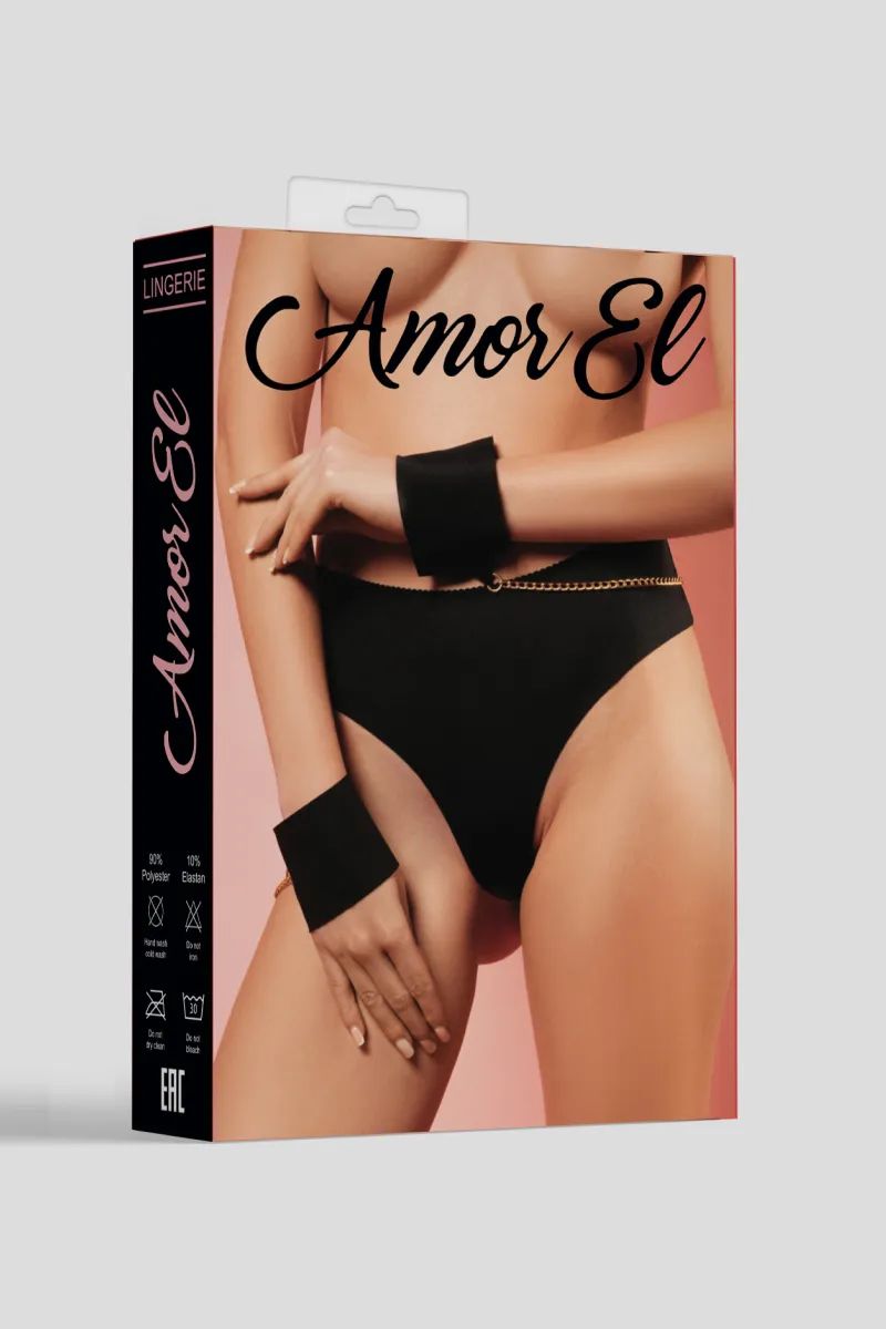 Эротическое бесшовные трусики-танго с цепочкой и наручниками в 