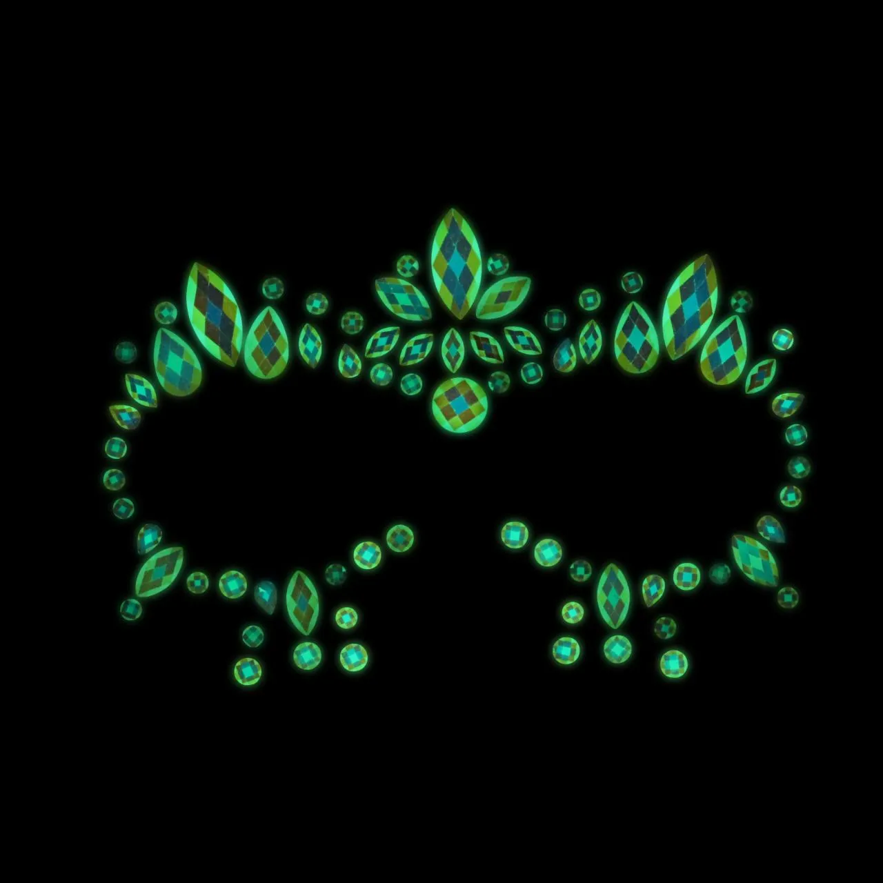 декоративное украшение (камни) на клеевой основе body jewelry stickers - face - glow in the dark - o в 