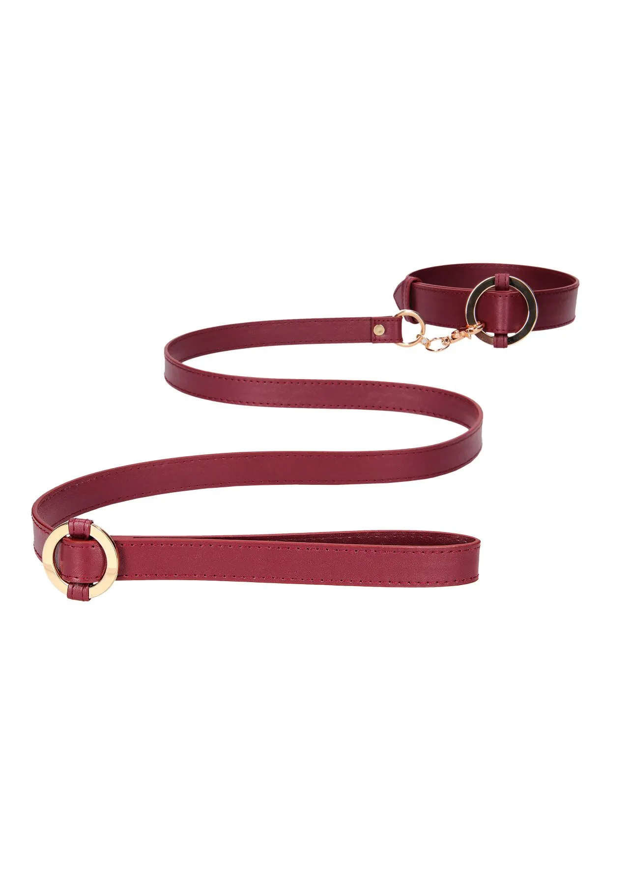 ошейник с поводком ouch ouch! - collar with leash - burgundy в 