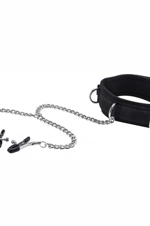 ошейник с зажимами на соски velcro collar в 