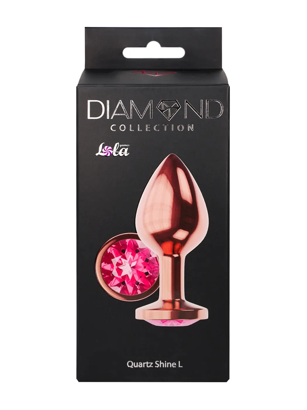 анальная пробка diamond quartz shine l розовое золото 4023-02lola в 