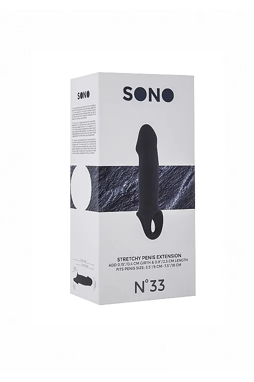 увеличивающая насадка на пенис закрытого типа no.33 - stretchy penis extension - black в 