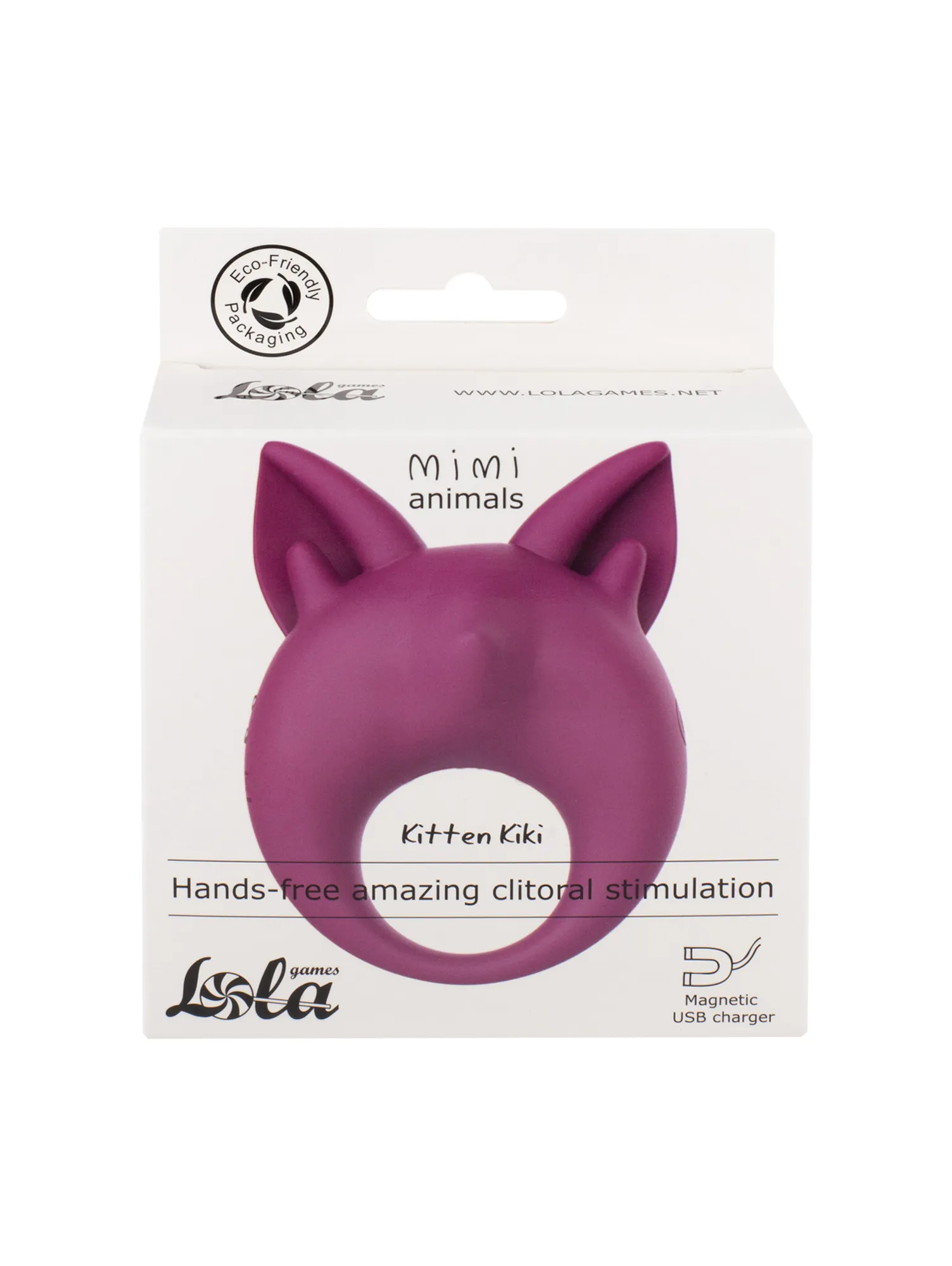 перезаряжаемое кольцо для клиторальной стимуляции mimi animals kitten kiki purple 7200-03lola в 