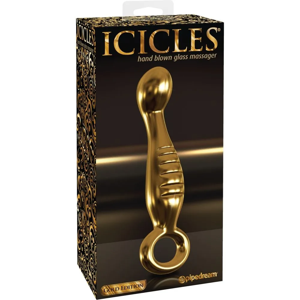 фаллоимитатор pipedream icicles gold edition g04, стеклянный в 