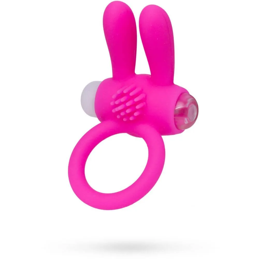 Виброкольцо TOYFA, зайчик, розовое