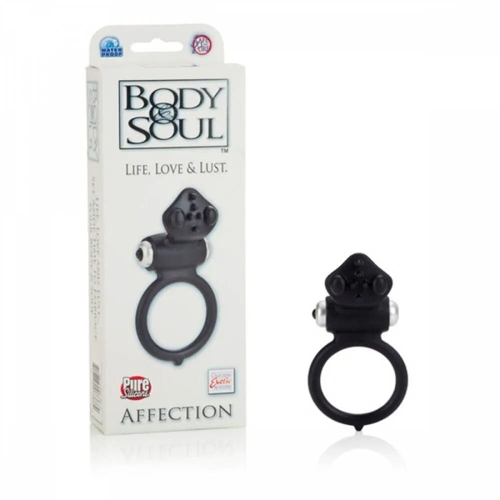 виброкольцо california exotic novelties body & soul affection, черное в 