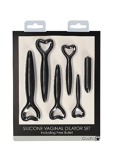 набор вагинальных расширителей с вибропулей silicone vaginal dilator set в 