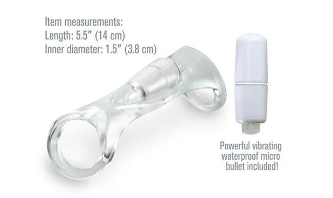 вибронасадка pipedream x-tensions vibrating cock sling, прозрачная в 