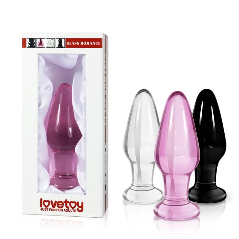 анальная пробка lovetoy glass romance 11, прозрачная в 