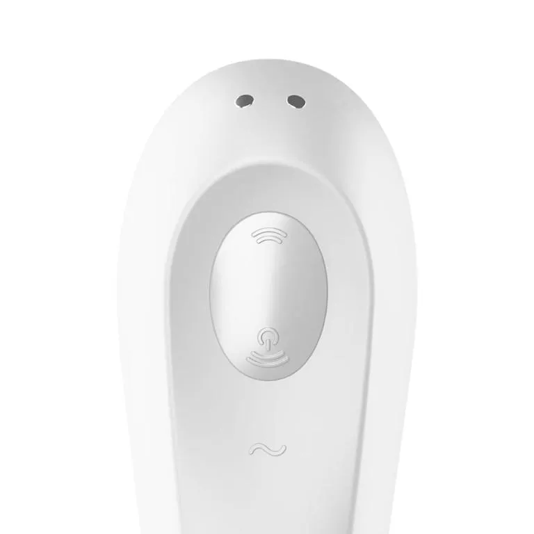 вакуумно-волновой вибромассажер dual  pleasure белый в 