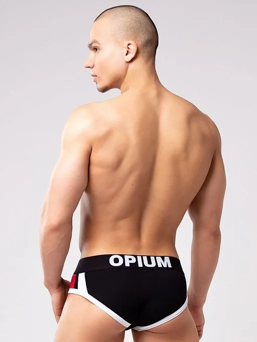 Эротическое трусы мужские слипы opium r137, черные в 