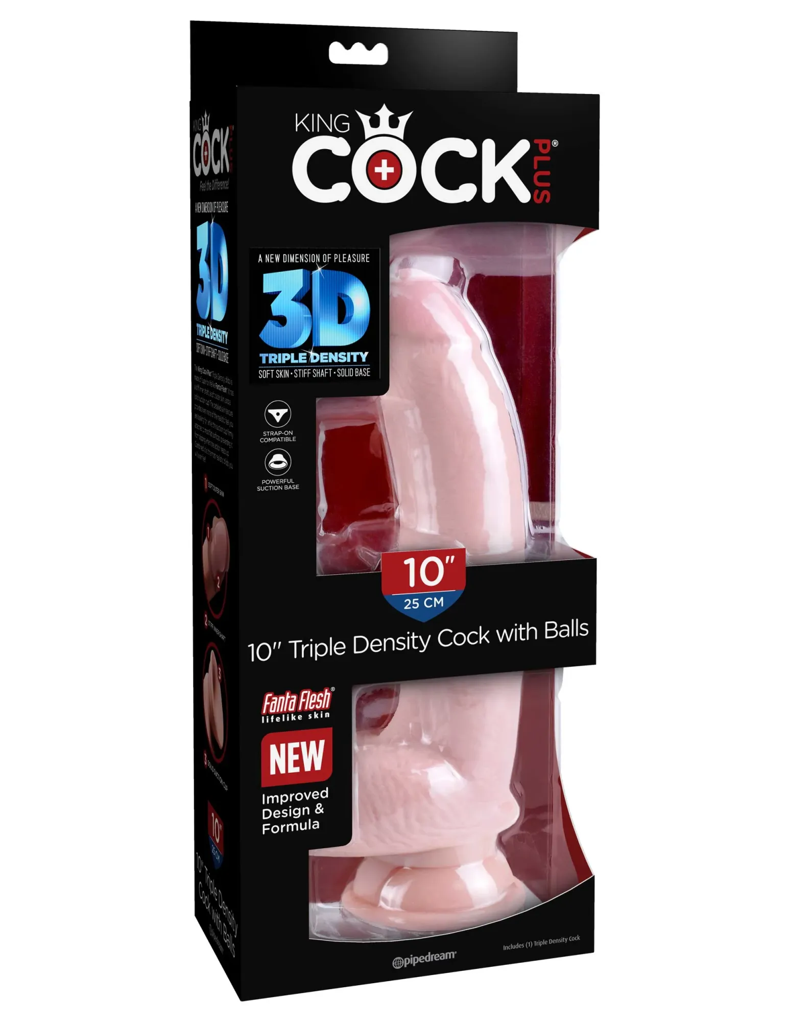 Фаллоимитатор King Cock Plus 10" Triple Density Cock with Balls - Flesh Pipedream 572121PD