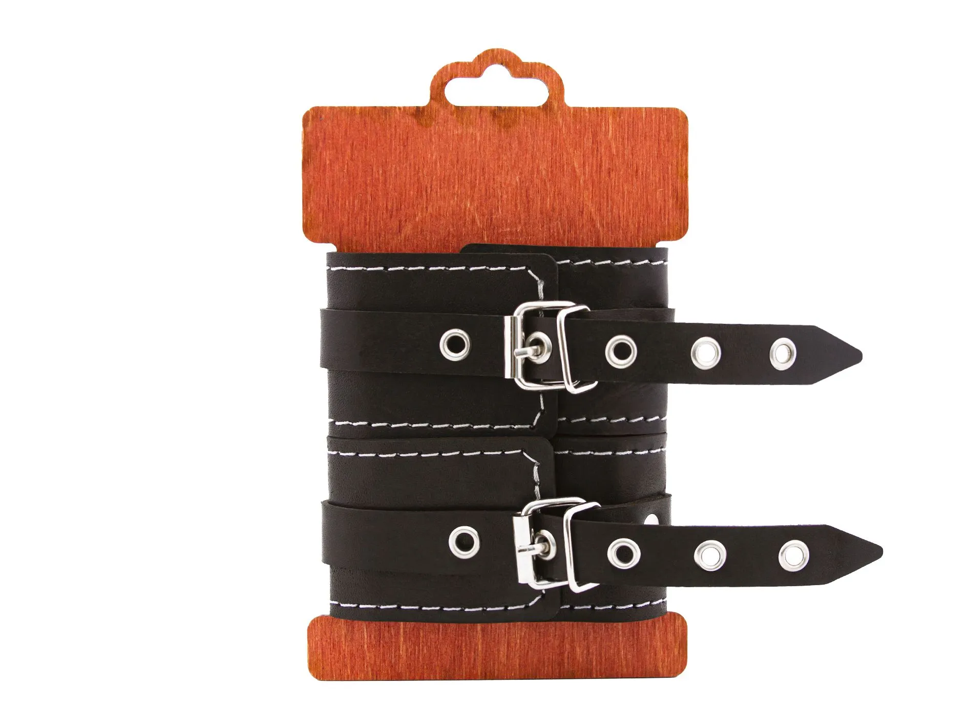 оковы pinkrabbit из натуральной кожи, с белой строчкой в 