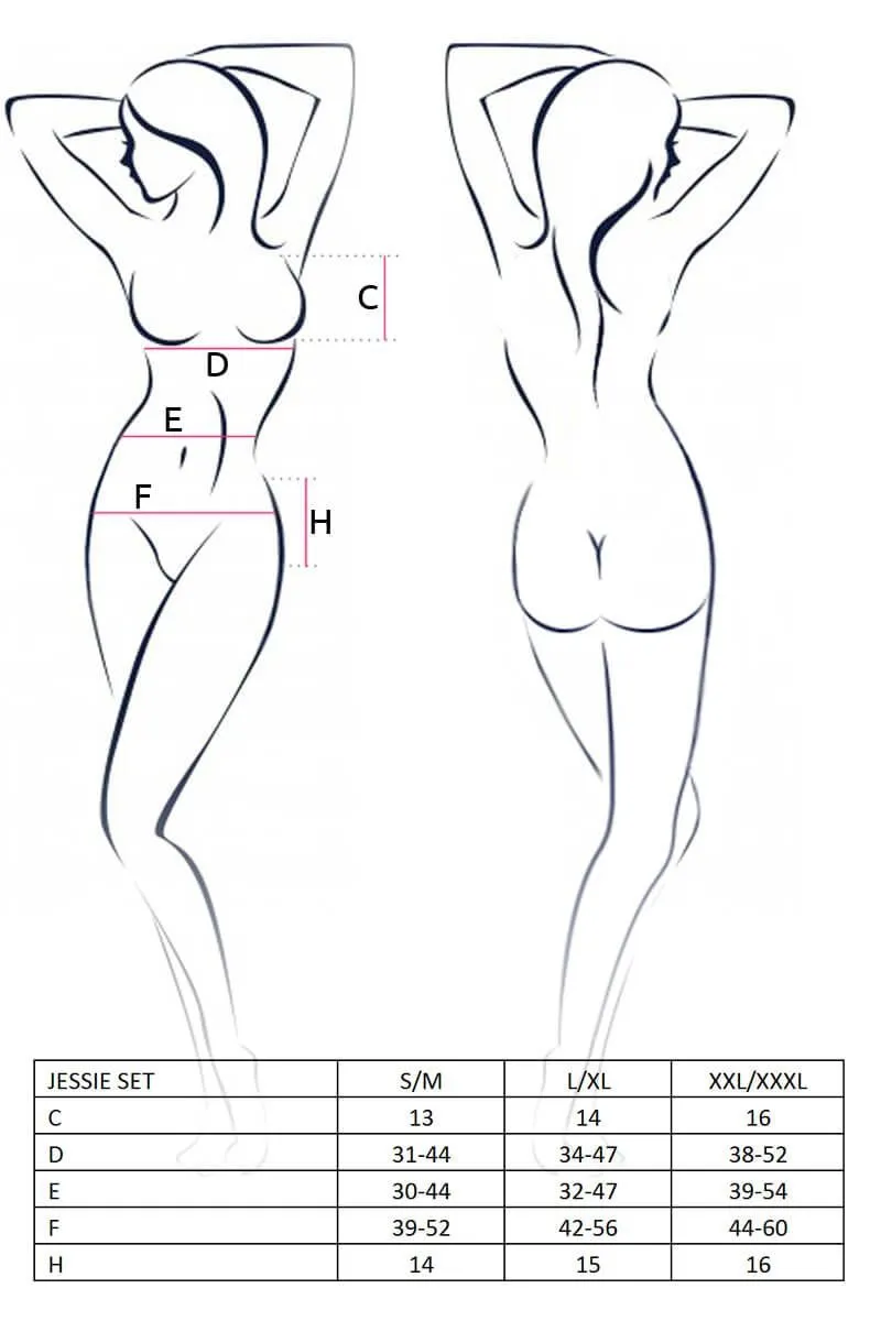 Эротическое комплект белья lapin rose jessie черный, s-m в 