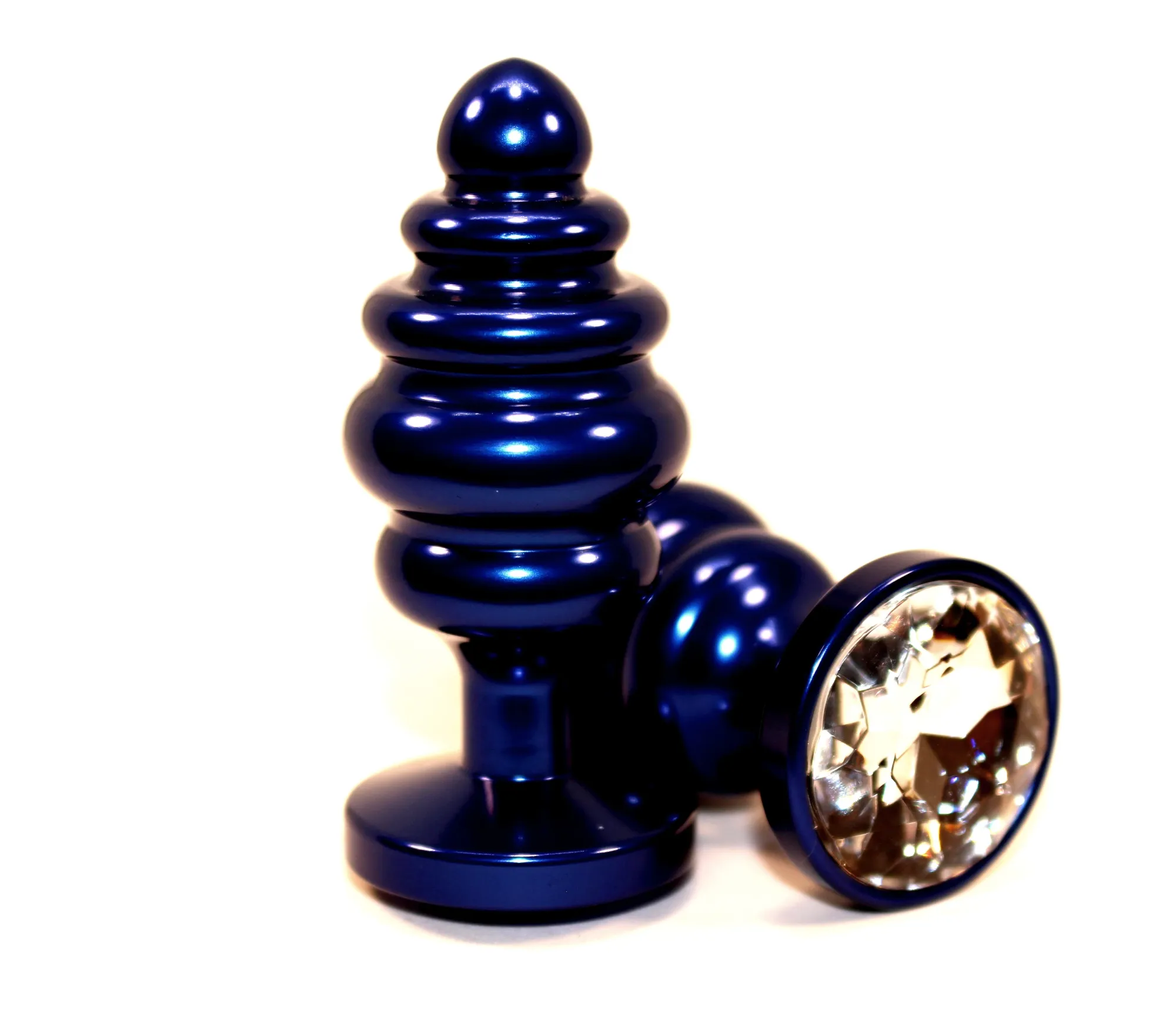 Пробка металл 7,3х2,9см фигурная синяя прозрачный страз 47428-4MM