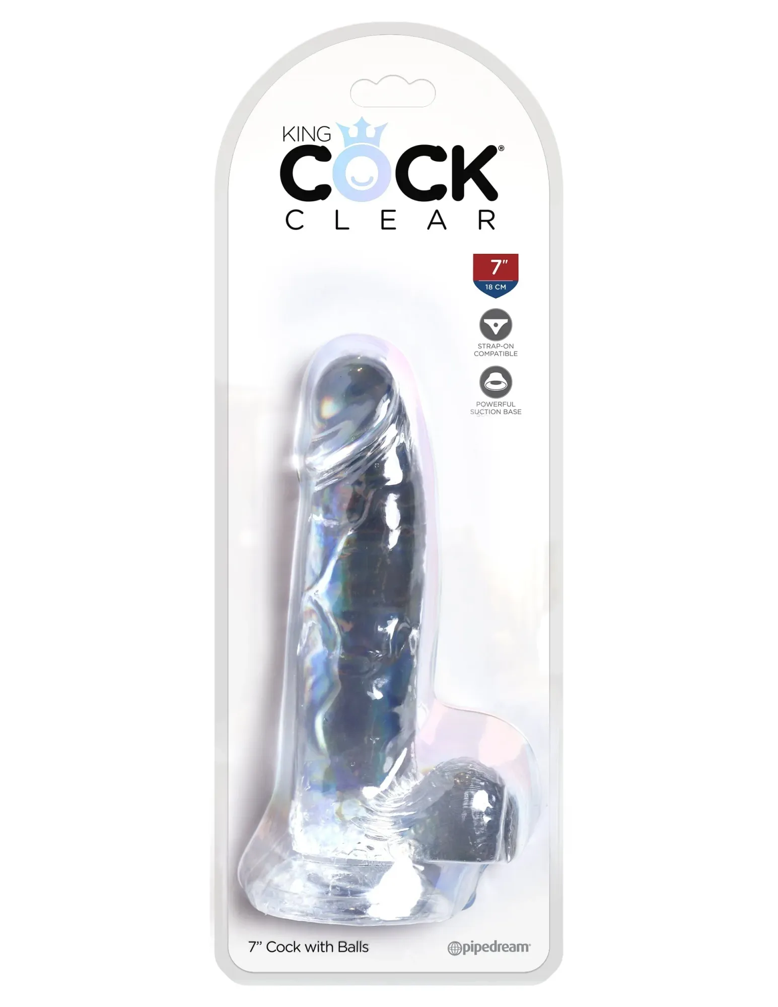 фаллоимитатор king cock clear 7" cock with balls pipedream 575420pd в 