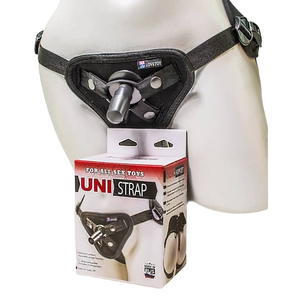 трусики для страпона lovetoy harness uni strap, черные в 