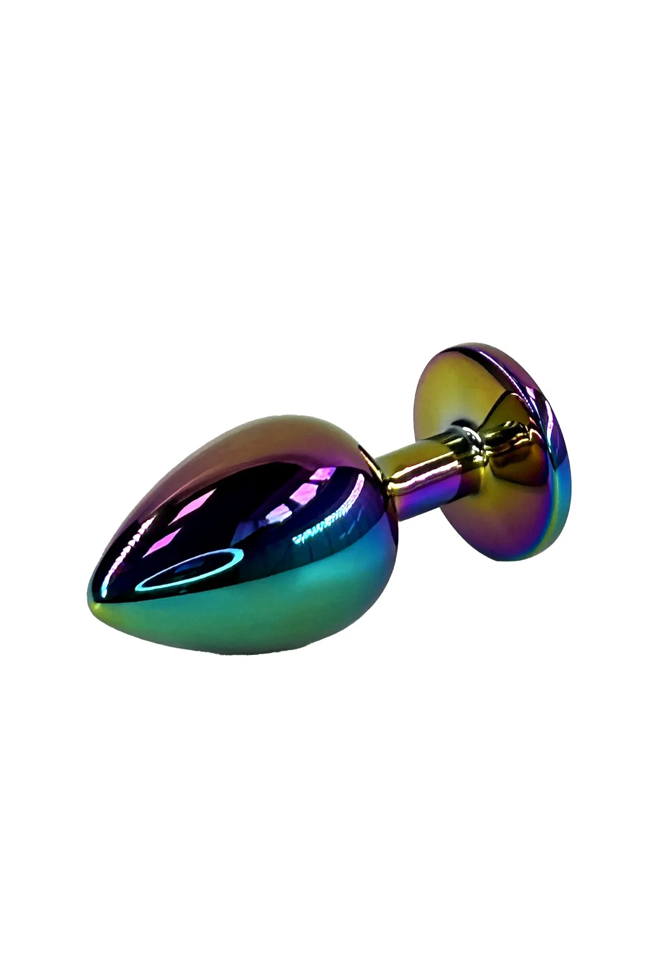 анальная пробка с кристаллом цвета неохром (large) в 