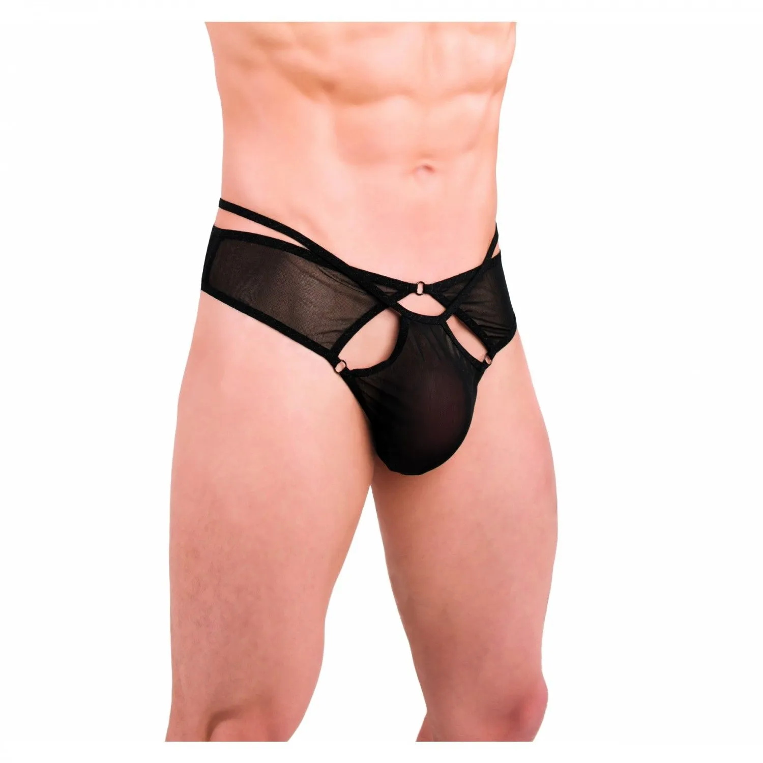 Трусы мужские FlirtON с кольцами, черные