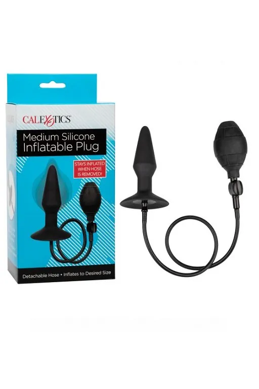 Расширяющаяся анальная пробка с отсоединяющимся шлангом Silicone Inflatable Plug (Medium)