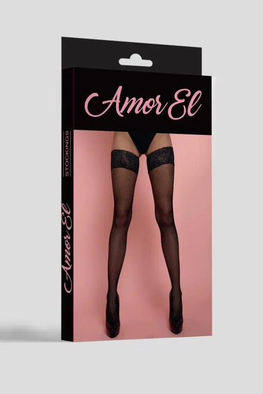 Эротическое чулки в мелкую сетку rosa vintage с рисунком сзади s/l черные в 