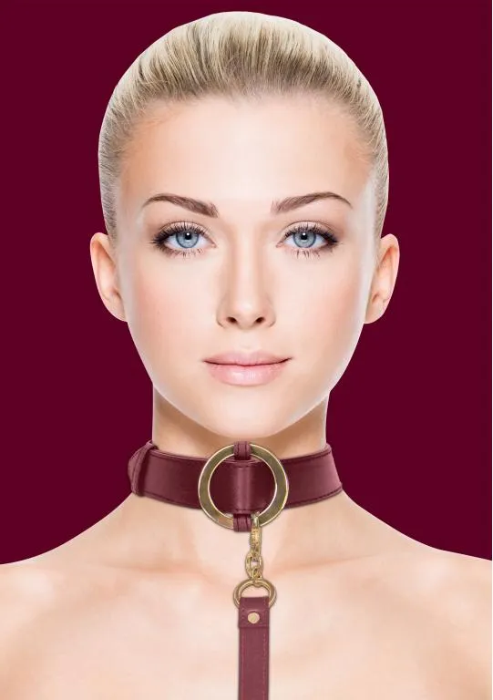 ошейник с поводком ouch ouch! - collar with leash - burgundy в 