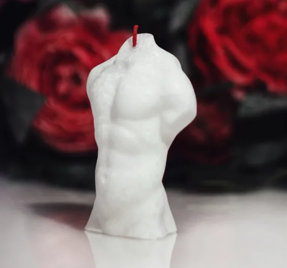 фигурная свеча "аполлон", пальмовый воск, перламутровая белая, 215 г в 