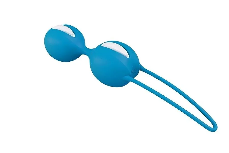 вагинальные шарики fun factory smartballs duo, ярко-голубые в 