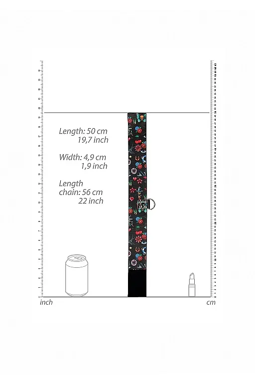 ошейник printed collar with leash old school tattoo style в 