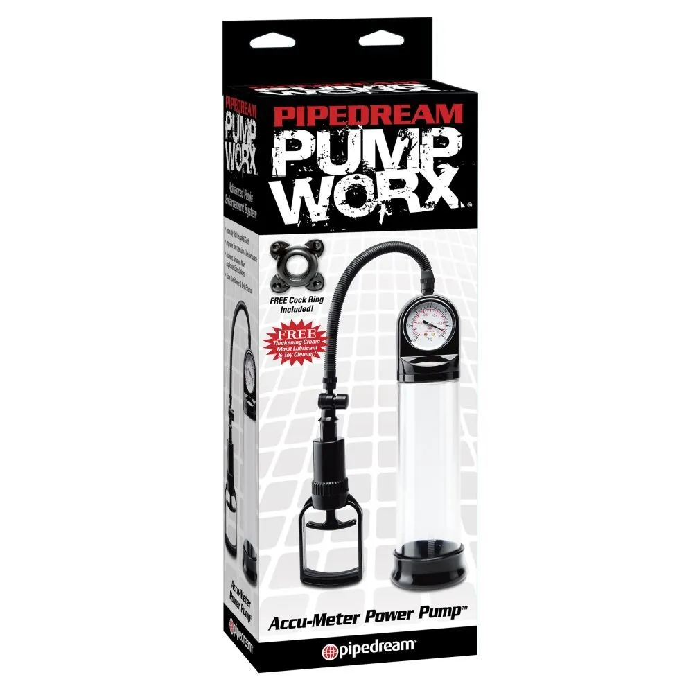 помпа pipedream accu-meter power pump, прозрачная в 