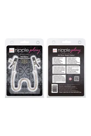 зажимы-прищепки (украшения) для сосков с цепочкой nipple play bull nose nipple jewelry в 