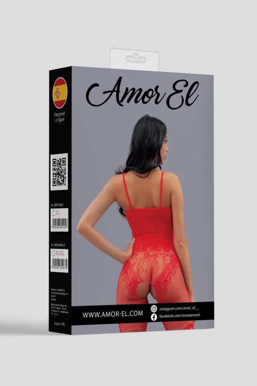 Эротическое кетсьюит (боди-комбинезон) valencia s/l красный в 